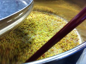 Orange wine macerating at Paetra